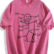 Humorous Chronic Pain Awareness for Wear vintage washed oversized T-shirt in Red