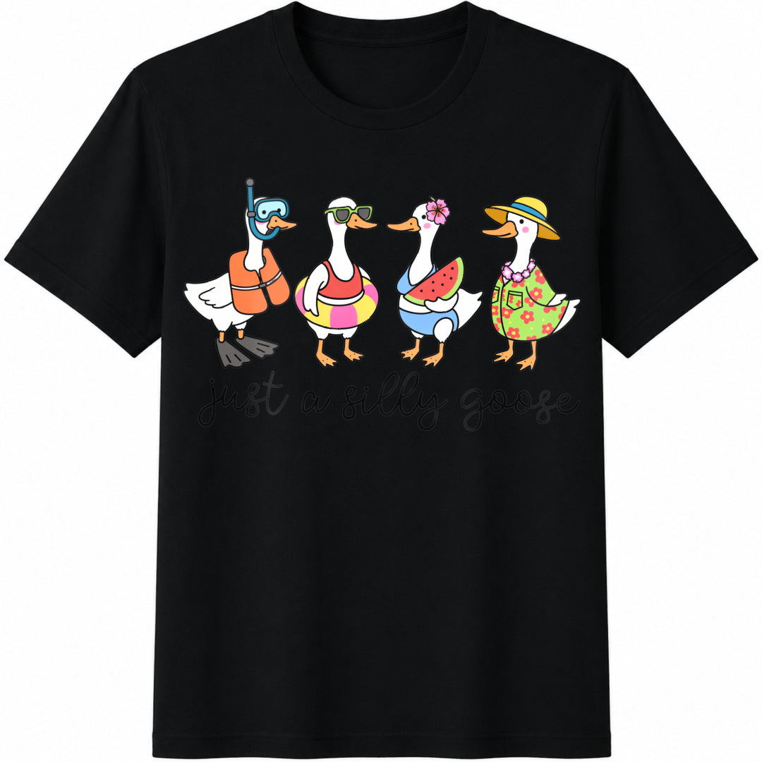 Silly Goose Silly Goose Cute Goose Cotton T-Shirt in Black