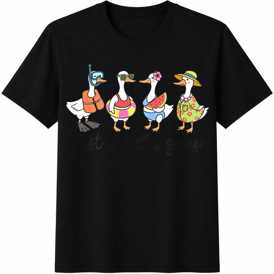 Silly Goose Silly Goose Cute Goose Cotton T-Shirt in Black