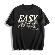 Easy Tiger Retro Tiger Cotton T-Shirt in Black
