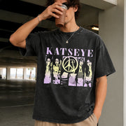 Katseye Kpop Beautiful Chaos Vintage Washed T-Shirt in Black