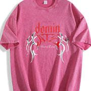 Retro Pure and Fashionable Vintage Washed T-Shirt in Red