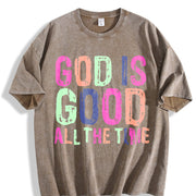That Has Been the Phrase 'Light of Faith' Vintage Washed T-Shirt in Brown