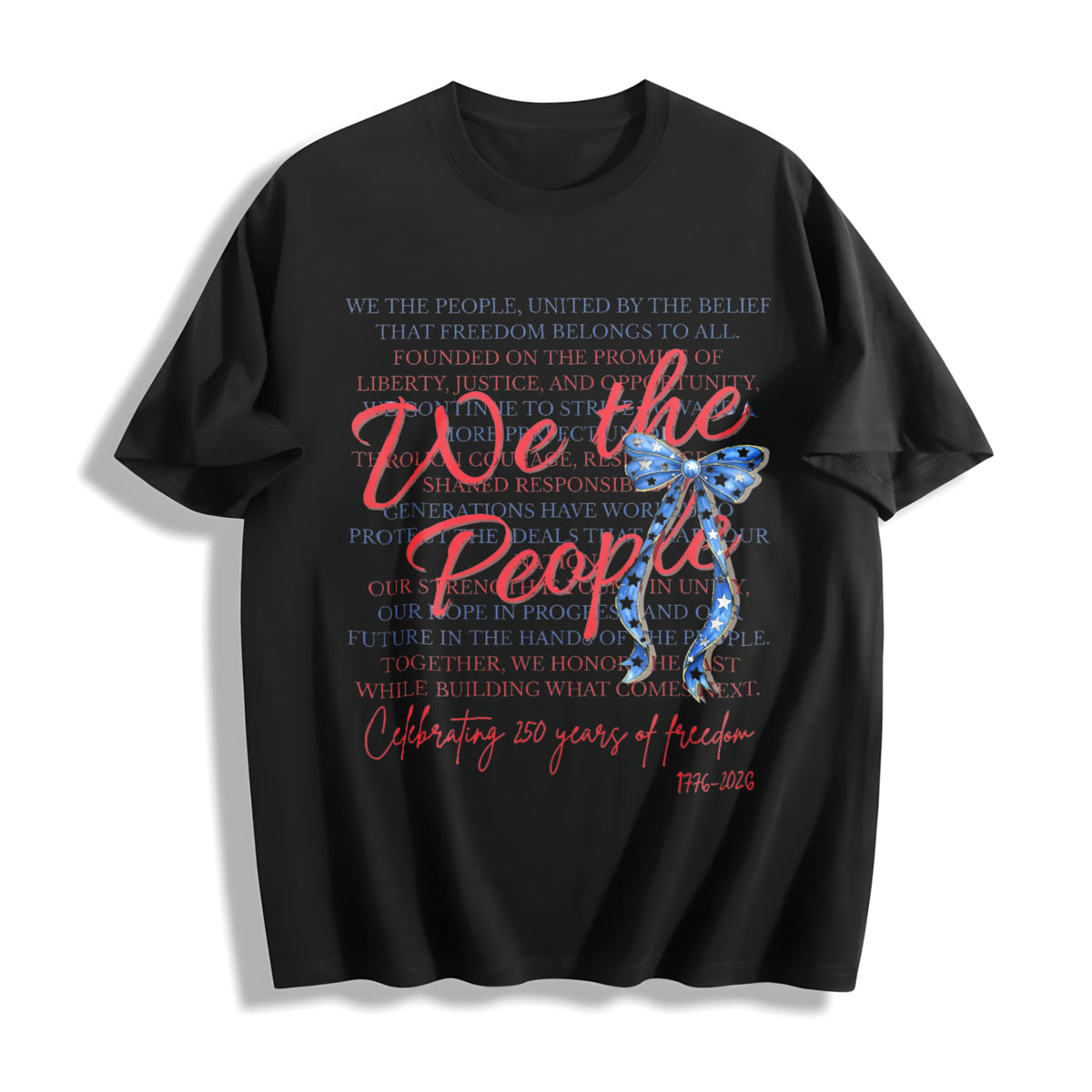 We the People 250th Anniversary Celebration Cotton T-Shirt in Black
