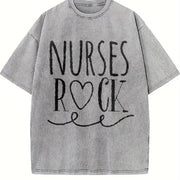 Nurses Rock Vintage Washed T-Shirt in Gray