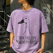 I Will Cause Problems on Purpose Vintage Washed T-Shirt in Purple