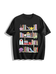 Princess's Library Cotton T-Shirt in Black
