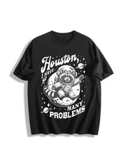 Houston I Have So Many Problems Cotton T-Shirt in Black