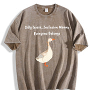 Goose Inclusion Everyone Belongs for Teachers Vintage Washed T-Shirt in Brown