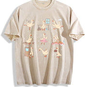 Silly Goose Ballet Vintage Washed T-Shirt in Beige