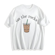 Coffee Iced Coffee Lover Cotton T-Shirt in White