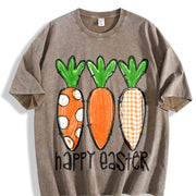 Happy Easter Vintage Washed T-Shirt in Brown