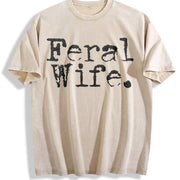 Feral Wife Cowgirl Feral Era Vintage Washed T-Shirt in Beige
