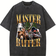 Master Baiter Retro Hunter Vintage Washed T-Shirt in Black