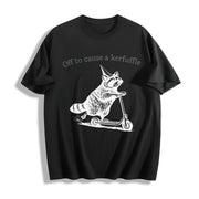Off to Cause a Kerfuffle Cotton T-Shirt in Black