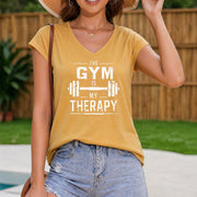 Is My Therapy Regular Vest Women's Color Cotton Tank Top in Yellow