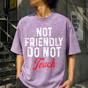 Not Friendly Do Not Touch Vintage Washed T-Shirt in Purple