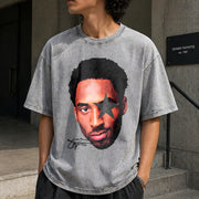 Kobe Bryant Portrait Vintage Washed T-Shirt in Gray