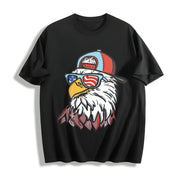 LAT Boys Patriotic Eagle Cotton T-Shirt in Black