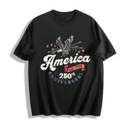 250th Anniversary USA Cotton T-Shirt in Black