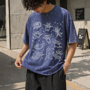 Space Racoons Raccoon Vintage Washed T-Shirt in Blue