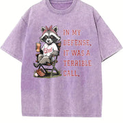 Feral Baseball Mom Vintage Washed T-Shirt in Purple