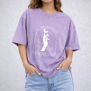 They Didn't Burn Witches vintage washed oversized T-shirt in Purple