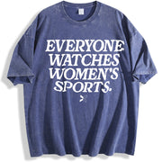 Everyone Watches Sports vintage washed oversized T-shirt in Blue