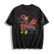 Dachshund Superhero Cotton T-Shirt in Black