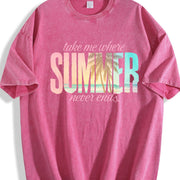 Take Me Where Summer Never Ends Vintage Washed T-Shirt in Red