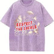 Respect The Locals Cryptids Folklure Bigfoot Alien vintage washed oversized T-shirt in Purple