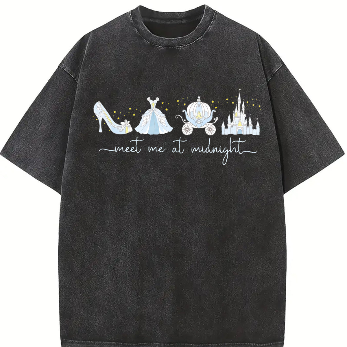 Meet Me at Midnight Vintage Washed T-Shirt in Black