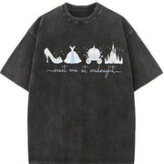 Meet Me at Midnight Vintage Washed T-Shirt in Black