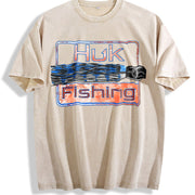 HUK Fishing Vintage Washed T-Shirt in Beige