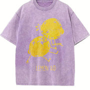 Lemon Aid First Aid Lemons CPR Joke for Ladies Cute Ladies Vintage Washed T-Shirt in Purple