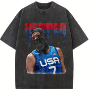 Kevin Durant Slim Reaper KD USA Ski Mask Revenge Team vintage washed oversized T-shirt in Black