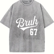 With Y2K Retro Vibe Vintage Washed T-Shirt in Gray