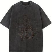 Youth Pigeon Knight Rat Mount: Kids NYC Rat Rider Vintage Washed T-Shirt in Black