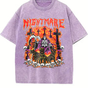 Nightmare Grim Reaper Hellhound Sleeveless Tank Vintage Washed T-Shirt in Purple