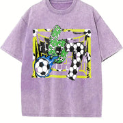 67 Soccer Vintage Washed T-Shirt in Purple