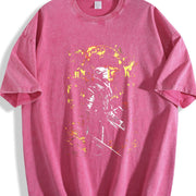 Y2K Dark Fantasy Knight Vintage Washed T-Shirt in Red