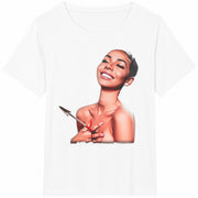 Jhene Aiko Maniac Portrait Cotton T-Shirt in White