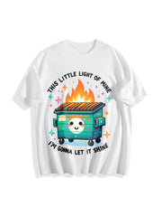 Emotional Dumpster Fire Cotton T-Shirt in White