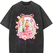 Wicked Change For Good Coquette Wicked Friendship vintage washed oversized T-shirt in Black