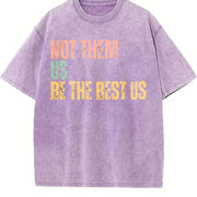 Not Them Us Be the Best US Vintage Washed T-Shirt in Purple
