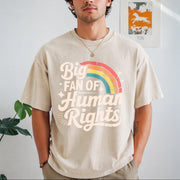 Big Fan of Human Rights Vintage Washed T-Shirt in Beige