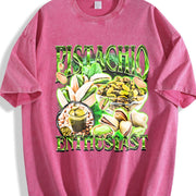 Pistachio Enthusiast 90s Vintage Washed T-Shirt in Red