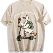 Off to Regulate Emotions Vintage Washed T-Shirt in Beige