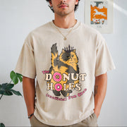 Donut Holes Fan Club Vintage Washed T-Shirt in Beige