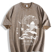 Koi Fish Natural Beauty Vintage Washed T-Shirt in Brown